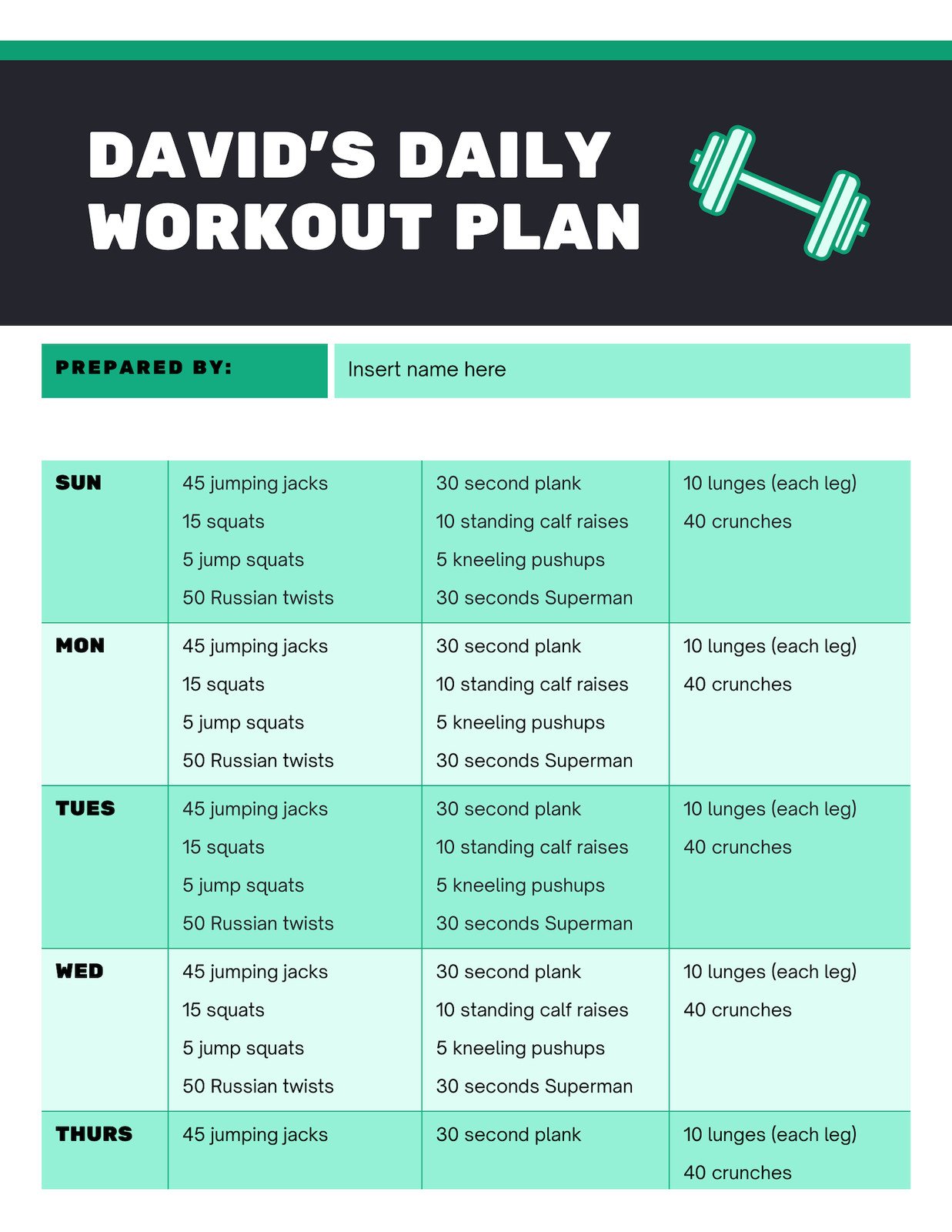 Trainingsplan erstellen